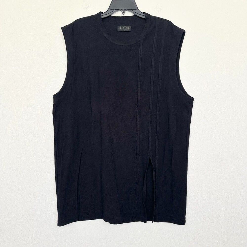 Yohji Yamamoto S'YTE Tunic Dress Oversized Black Japan Cotton Slit Women's 3 (M)